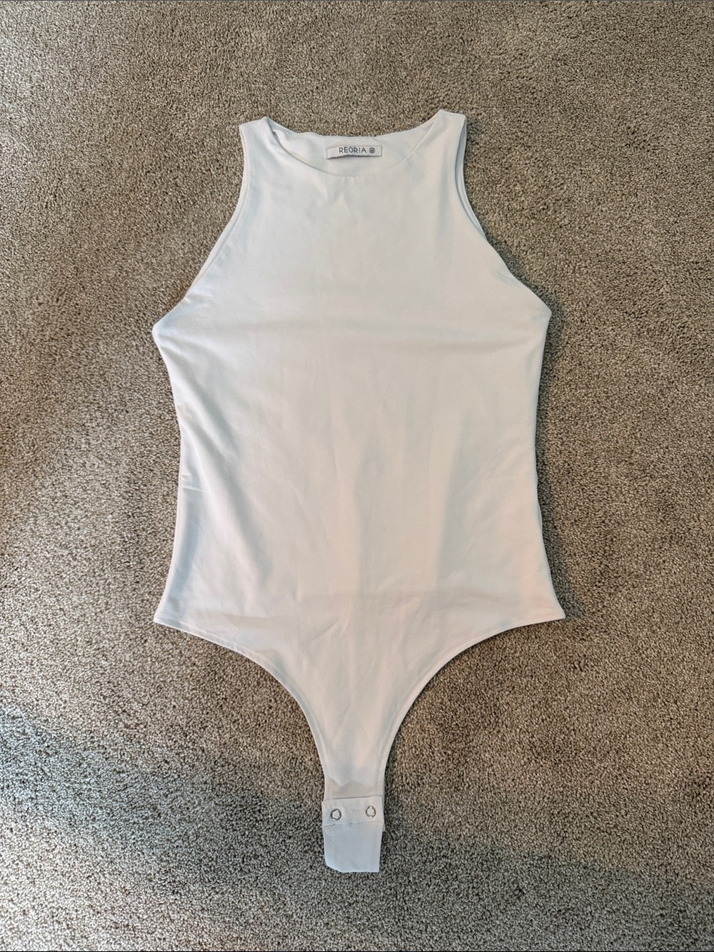 ReoRia White Tank-StyleOne-Piece Bodysuit